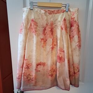Coldwater Creek cotton printed floral, lined skirt. Size 1X